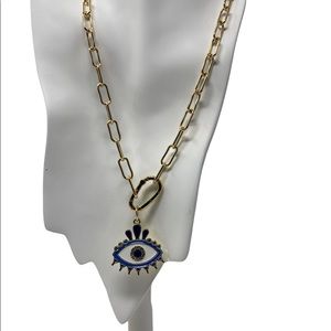 Cubic Zirconia Components Luxurious Özel Tasarım Mineli Nazar Kolye evil eye